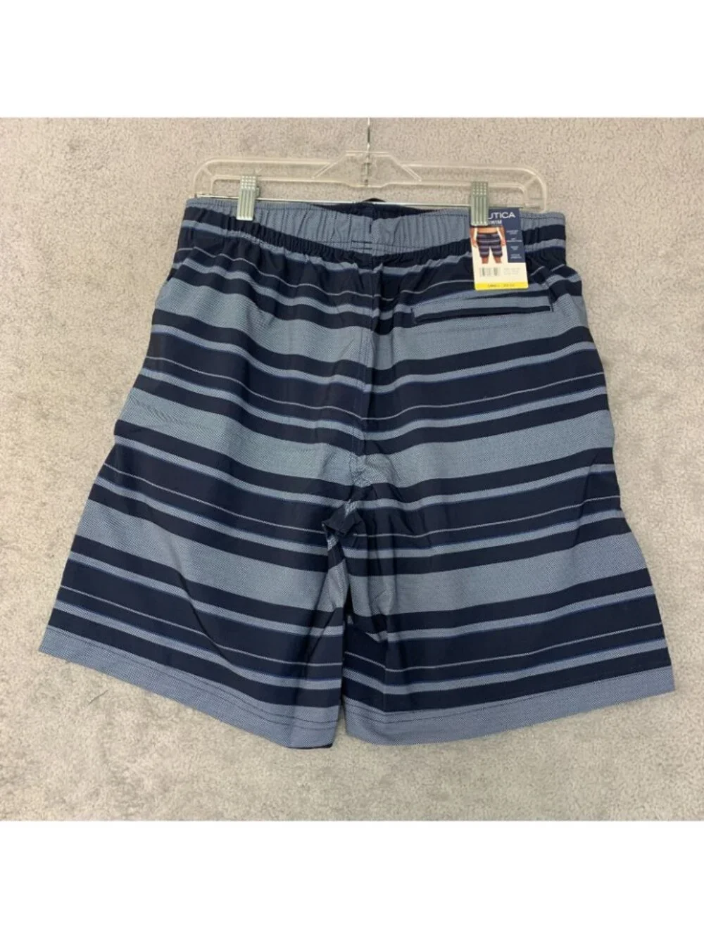 NWT Nautica Men's S Blue Classic Fit Swim Trunks With UPF Protection & Quick-Dry
